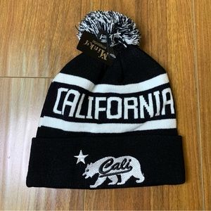 California Pom Knit Winter Beanie